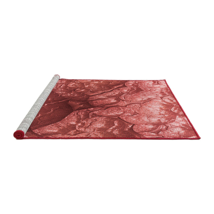 Sideview of Machine Washable Transitional Red Rug, wshpat3134rd