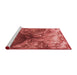 Sideview of Machine Washable Transitional Red Rug, wshpat3134rd