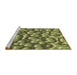 Sideview of Machine Washable Transitional Green Rug, wshpat3135brn