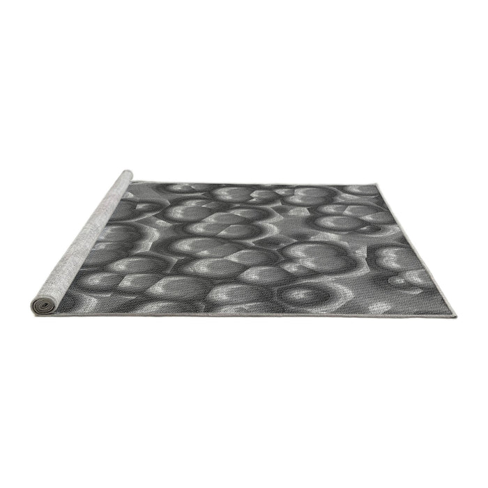 Sideview of Machine Washable Transitional Gunmetal Gray Rug, wshpat3135gry