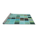 Sideview of Machine Washable Transitional Deep-Sea Green Rug, wshpat3136lblu