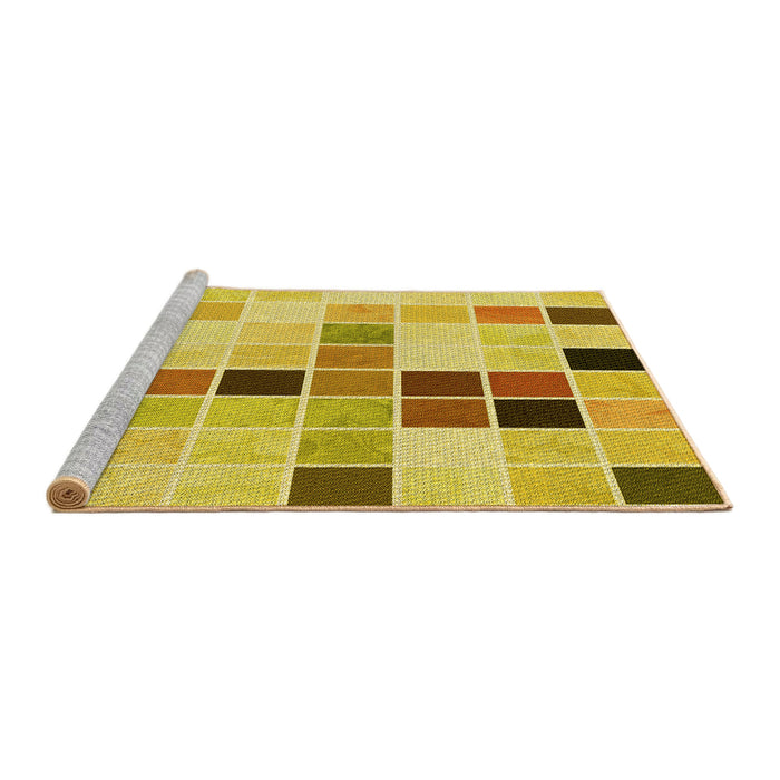 Sideview of Machine Washable Transitional Bold Yellow Rug, wshpat3136yw