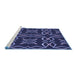 Sideview of Machine Washable Transitional Night Blue Rug, wshpat3137blu