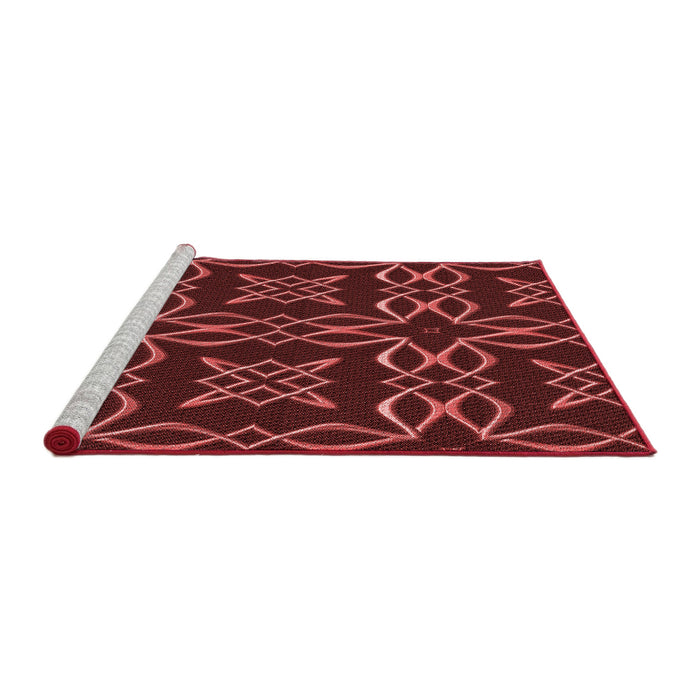 Sideview of Machine Washable Transitional Red Rug, wshpat3137rd