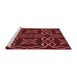 Sideview of Machine Washable Transitional Red Rug, wshpat3137rd