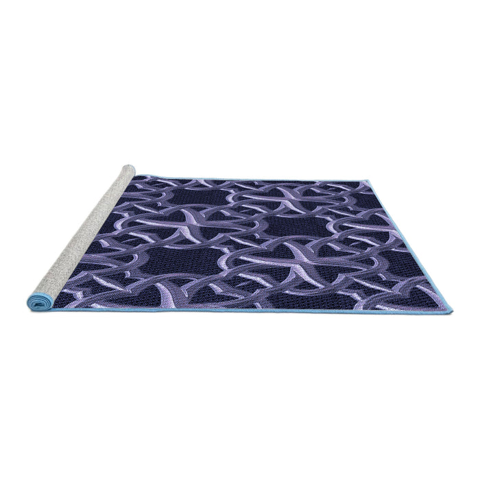 Sideview of Machine Washable Transitional Periwinkle Purple Rug, wshpat3138blu