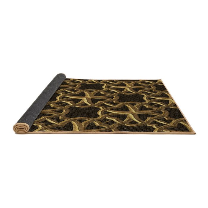 Thickness of Patterned Midnight Gray Rug, pat3138brn