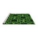 Sideview of Machine Washable Transitional Dark Lime Green Rug, wshpat3138grn