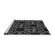 Sideview of Machine Washable Transitional Midnight Gray Rug, wshpat3138gry