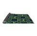 Thickness of Patterned Deep Teal Green Rug, pat3138lblu