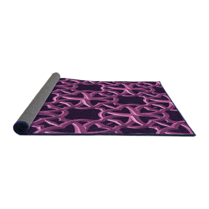 Thickness of Patterned Orchid Purple Rug, pat3138pur