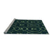 Sideview of Machine Washable Transitional Black Rug, wshpat3139lblu