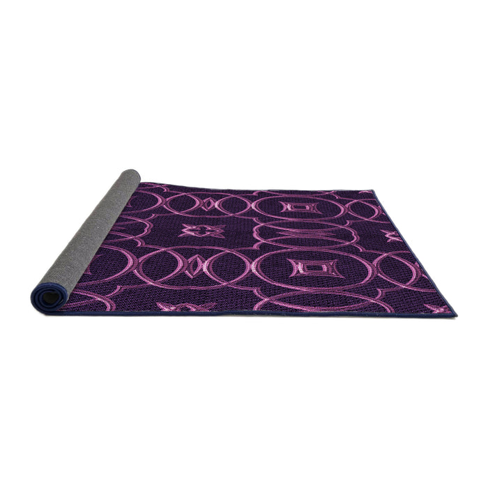 Thickness of Patterned Deep Purple Rug, pat3139pur