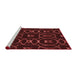 Sideview of Machine Washable Transitional Fire Brick Red Rug, wshpat3139rd