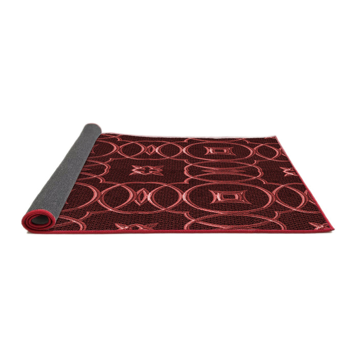 Thickness of Patterned Fire Brick Red Rug, pat3139rd
