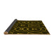 Thickness of Patterned Dark Bronze Brown Rug, pat3139yw