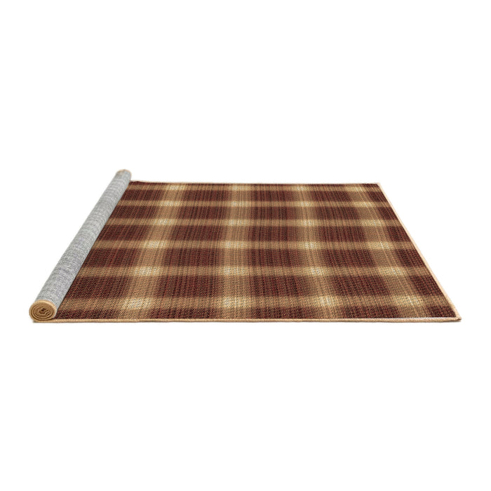 Sideview of Machine Washable Transitional Saffron Red Rug, wshpat3140brn