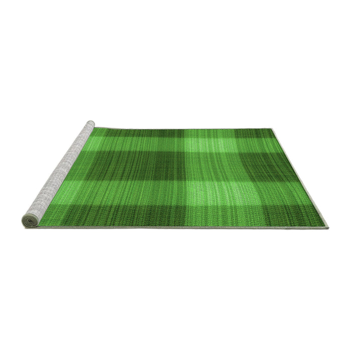 Sideview of Machine Washable Transitional Green Rug, wshpat3141grn