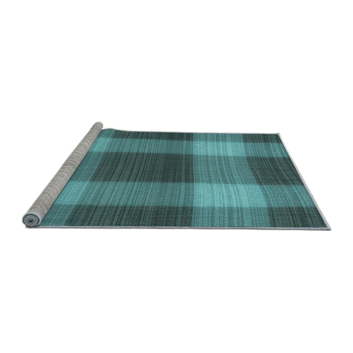 Sideview of Machine Washable Transitional Deep-Sea Green Rug, wshpat3141lblu
