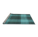 Sideview of Machine Washable Transitional Deep-Sea Green Rug, wshpat3141lblu