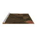 Sideview of Machine Washable Transitional Saddle Brown Rug, wshpat3142brn