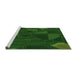 Sideview of Machine Washable Transitional Green Rug, wshpat3142grn