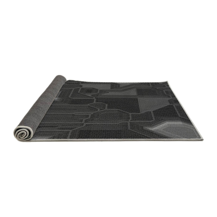 Thickness of Patterned Charcoal Black Rug, pat3142gry