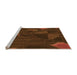 Sideview of Machine Washable Transitional Mahogany Brown Rug, wshpat3142org