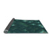 Thickness of Patterned Dark Cyan Green Rug, pat3143lblu