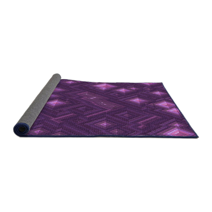 Thickness of Patterned Dark Orchid Purple Rug, pat3143pur