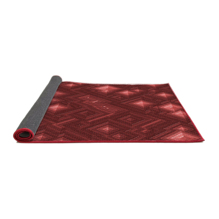 Thickness of Patterned Crimson Red Rug, pat3143rd