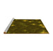 Sideview of Machine Washable Transitional Dark Yellow Green Rug, wshpat3143yw