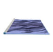 Sideview of Machine Washable Transitional Blue Rug, wshpat3145blu