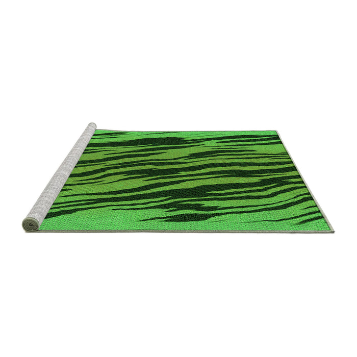 Sideview of Machine Washable Transitional Deep Emerald Green Rug, wshpat3145grn