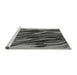 Sideview of Machine Washable Transitional Gunmetal Gray Rug, wshpat3145gry