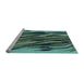 Sideview of Machine Washable Transitional Deep Teal Green Rug, wshpat3145lblu