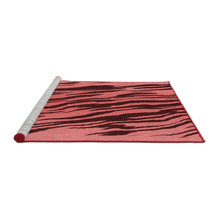 Sideview of Machine Washable Transitional Saffron Red Rug, wshpat3145rd