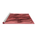 Sideview of Machine Washable Transitional Saffron Red Rug, wshpat3145rd