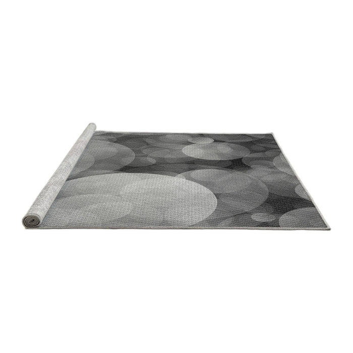 Sideview of Machine Washable Transitional Carbon Gray Rug, wshpat3146gry
