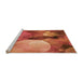 Sideview of Machine Washable Transitional Bright Orange Rug, wshpat3146org