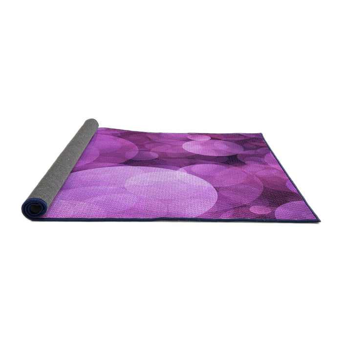 Thickness of Patterned Bright Neon Pink Purple Rug, pat3146pur