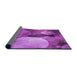 Thickness of Patterned Bright Neon Pink Purple Rug, pat3146pur