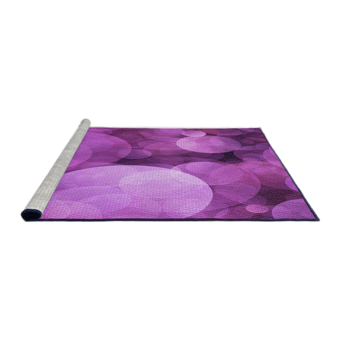 Sideview of Machine Washable Transitional Bright Neon Pink Purple Rug, wshpat3146pur
