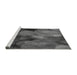 Sideview of Machine Washable Transitional Platinum Gray Rug, wshpat3147gry