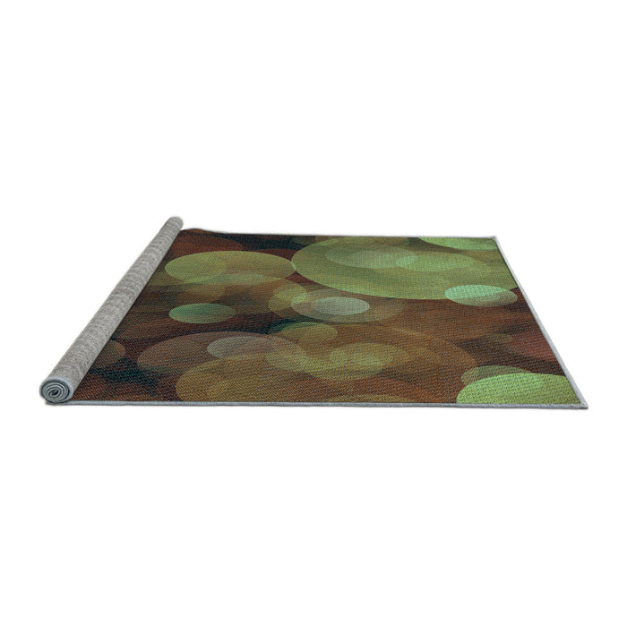 Sideview of Machine Washable Transitional Bakers Brown Rug, wshpat3147lblu