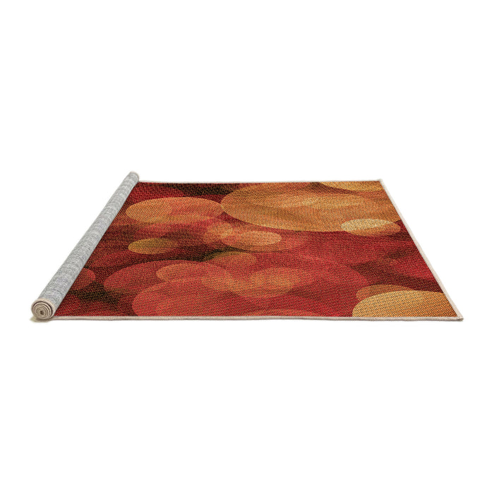 Sideview of Machine Washable Transitional Orange Red Orange Rug, wshpat3147org