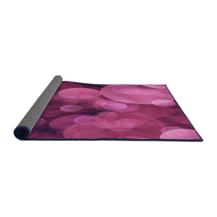Thickness of Patterned Neon Pink Rug, pat3147pur