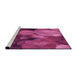Sideview of Machine Washable Transitional Neon Pink Rug, wshpat3147pur