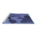 Sideview of Machine Washable Transitional Blue Rug, wshpat3148blu