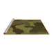 Sideview of Machine Washable Transitional Dark Yellow Green Rug, wshpat3148brn